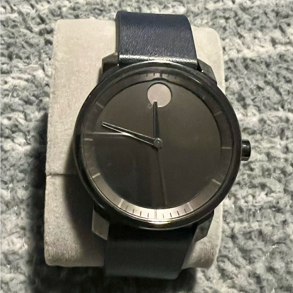 Mens Movado Bold Blue Watch with Leather Strap